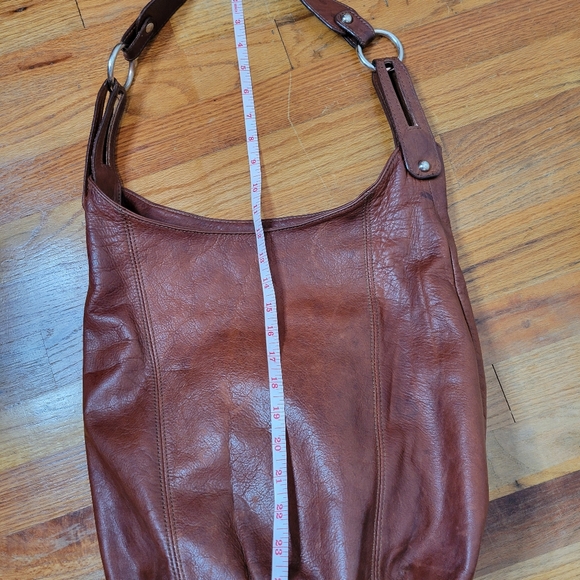 Vintage Brown Leather Shoulder Bag Purse Satchel - Picture 10 of 14